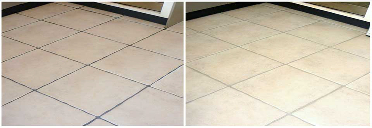 Tile cleaning before and after