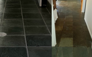 Slate and grout restoration Hallway