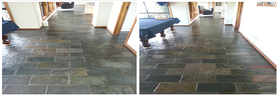 Slate Floor tile Clean and Seal