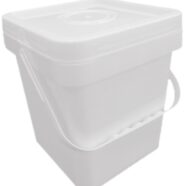 5L Square Pail with Lid White